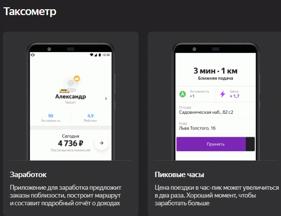 Таксометр Яндекс Такси